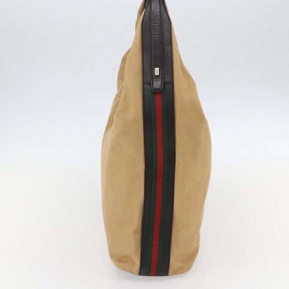 Authentic GUCCI GG Canvas Web Sherry Line Bag Beige Brown gold 001 4287 - Picture 12 of 16